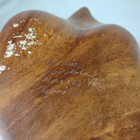 Vtg Blair Hawaii Honolulu Monkey Pod Wood Leaf Bowls 6pc Set 1960s Serving Tray - Picture 12 of 12